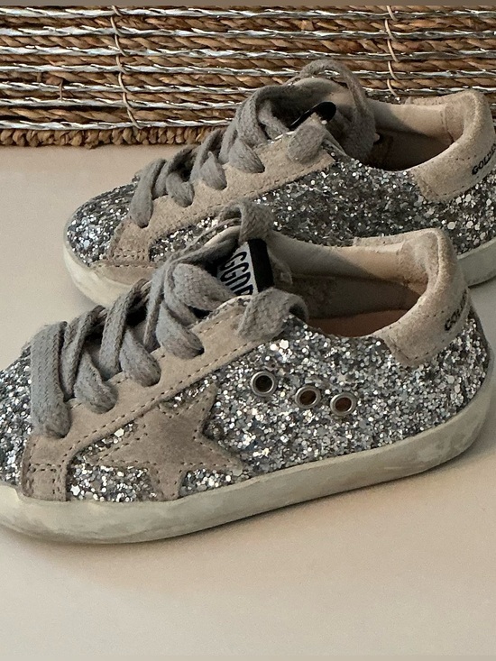 Golden Goose Other - Golden Goose Kids Silver Glitter Star Sneakers